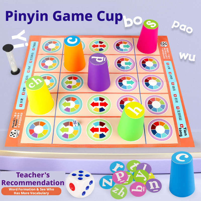 Board Game With Questions - Hot Kids Chinees Pinyin Matchingspel Kleurenstapelspelletje