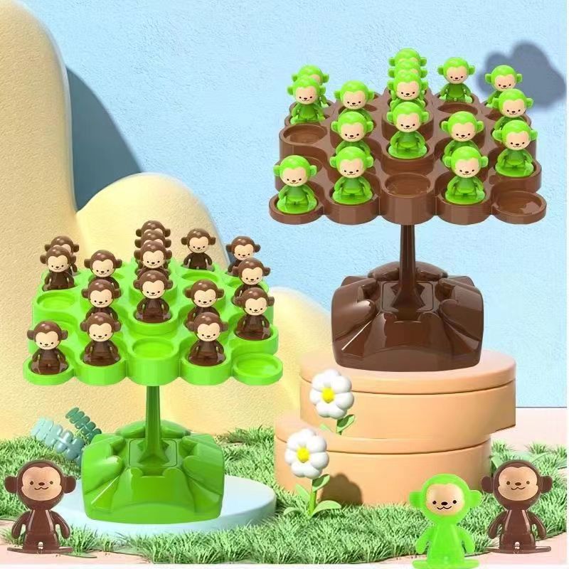 Board Game With Questions - Monkey Balance Tree Focus Balanstraining Kinderspeelgoed