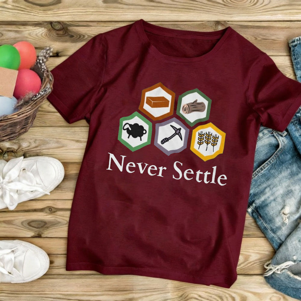 Never Settle Catan Shirt Vinta - Board Game Catan recensie en prijs