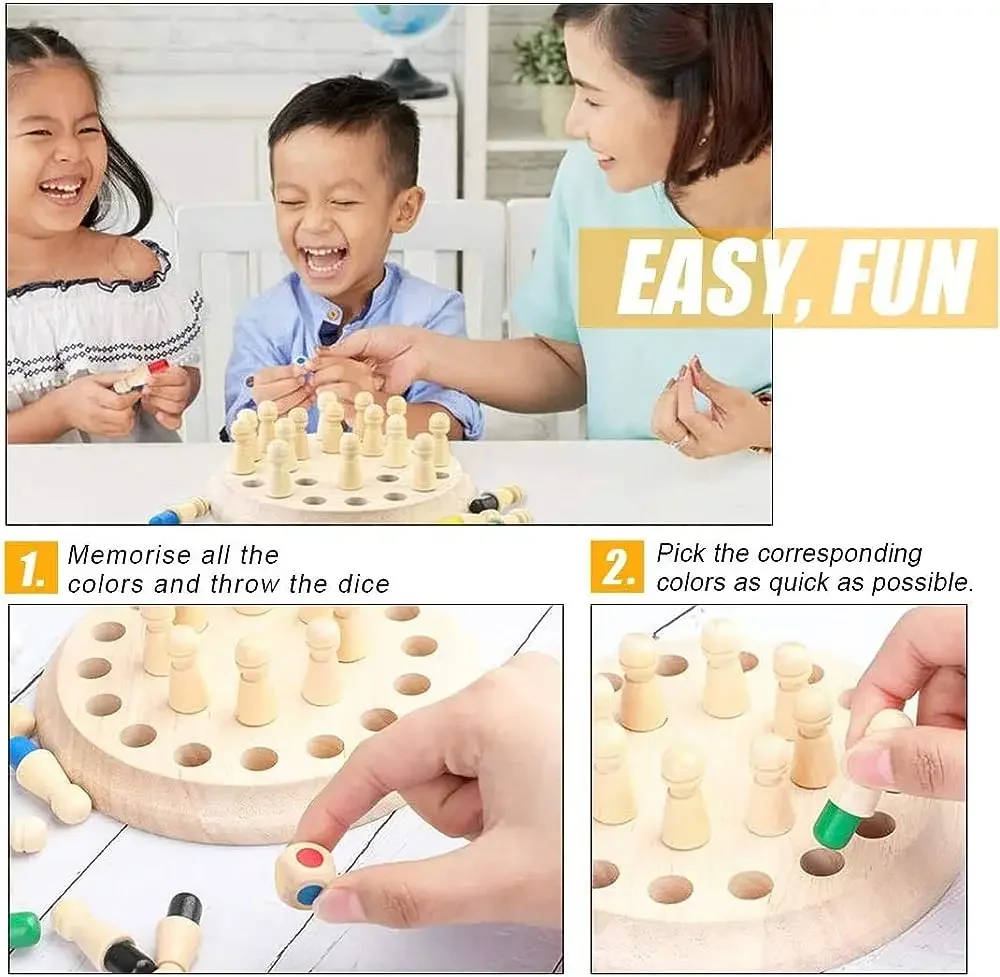 1PC Houten Memory Match Stick  - Board Game With Questions recensie en prijs