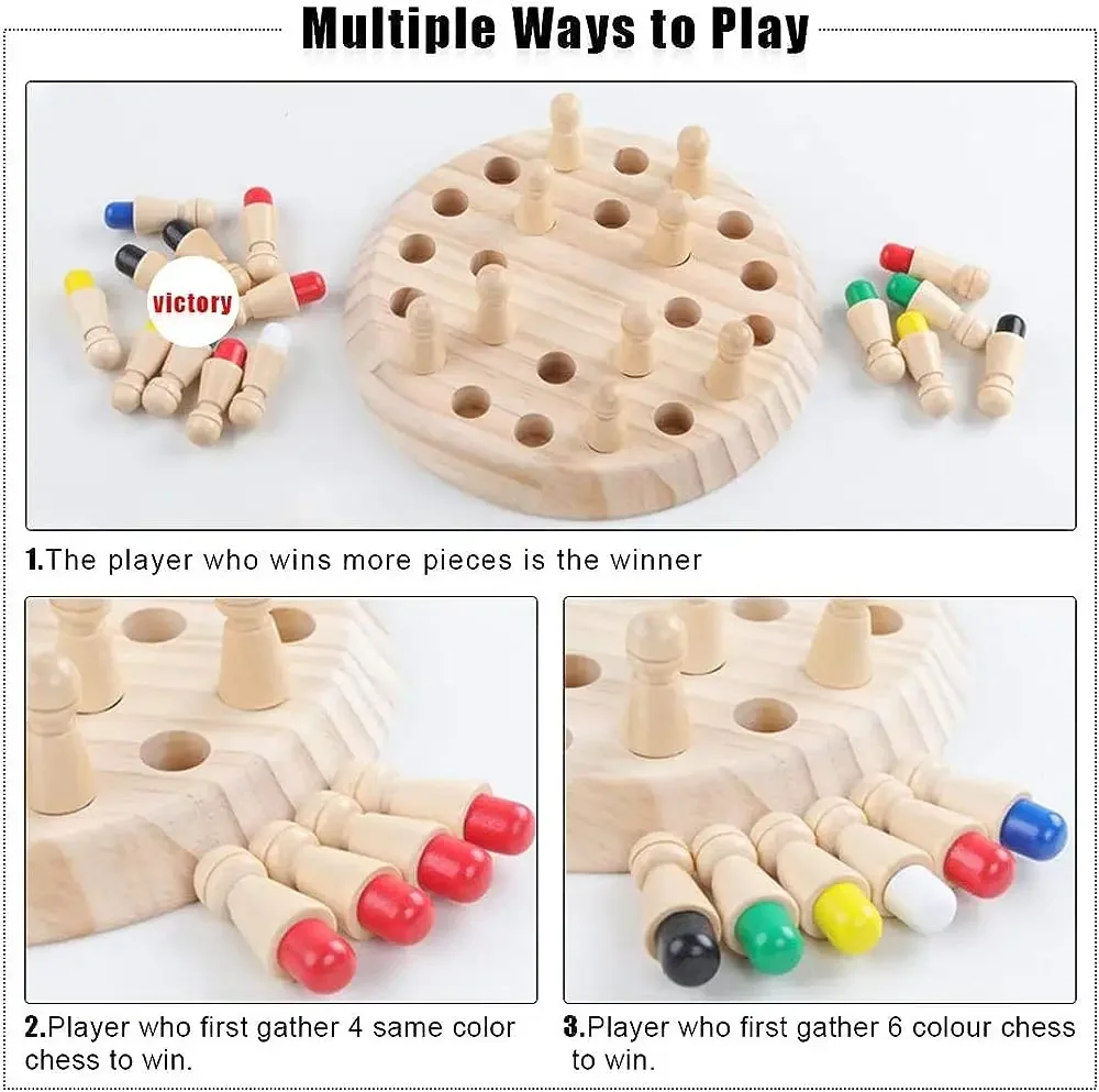 1PC Houten Memory Match Stick  - Board Game With Questions recensie en prijs